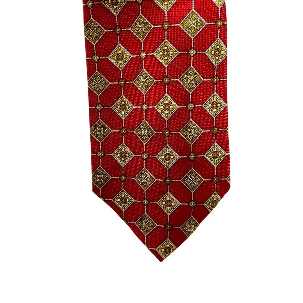 Valentino Necktie Red with Gold Diamonds